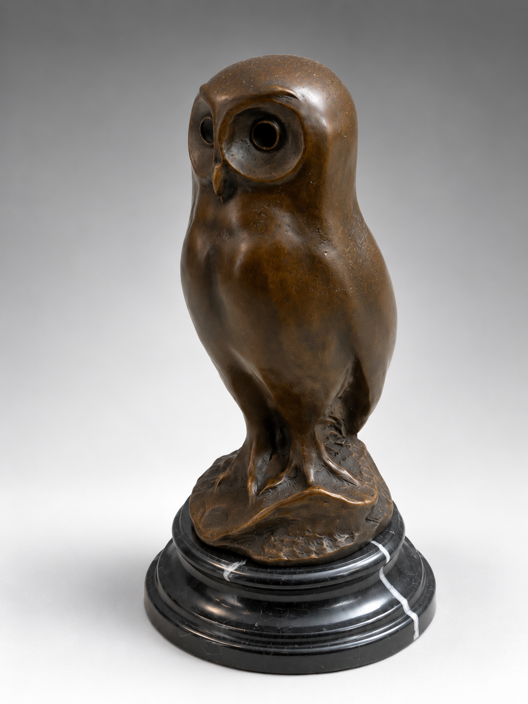 Bronze Owl Sculpture on a Marble Base by Milo — Art-Leap